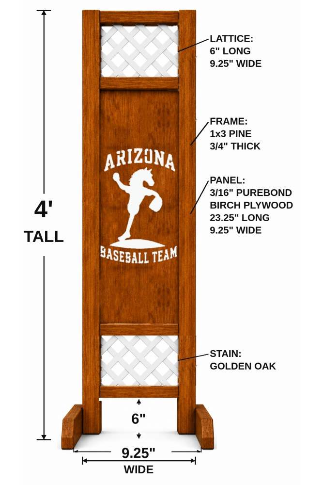 Arizona Baseball hobby horse jump — Arizona themed baseball wooden jump, custom colors