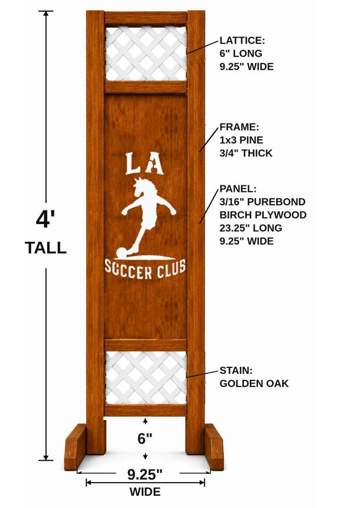 LA Soccer hobby horse jump — Los Angeles themed soccer wooden jump, custom colors