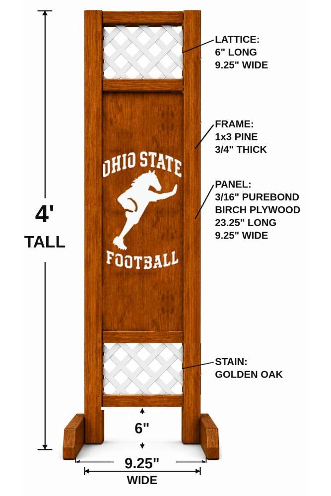 Ohio State football hobby horse jump — college spirit wooden jump, custom colors