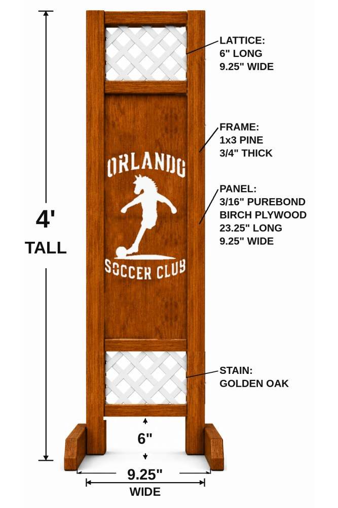 Orlando Soccer hobby horse jump — Orlando themed soccer wooden jump, custom colors