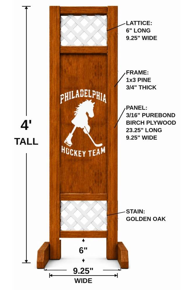Philadelphia Hockey hobby horse jump — Philadelphia themed hockey wooden jump, custom colors