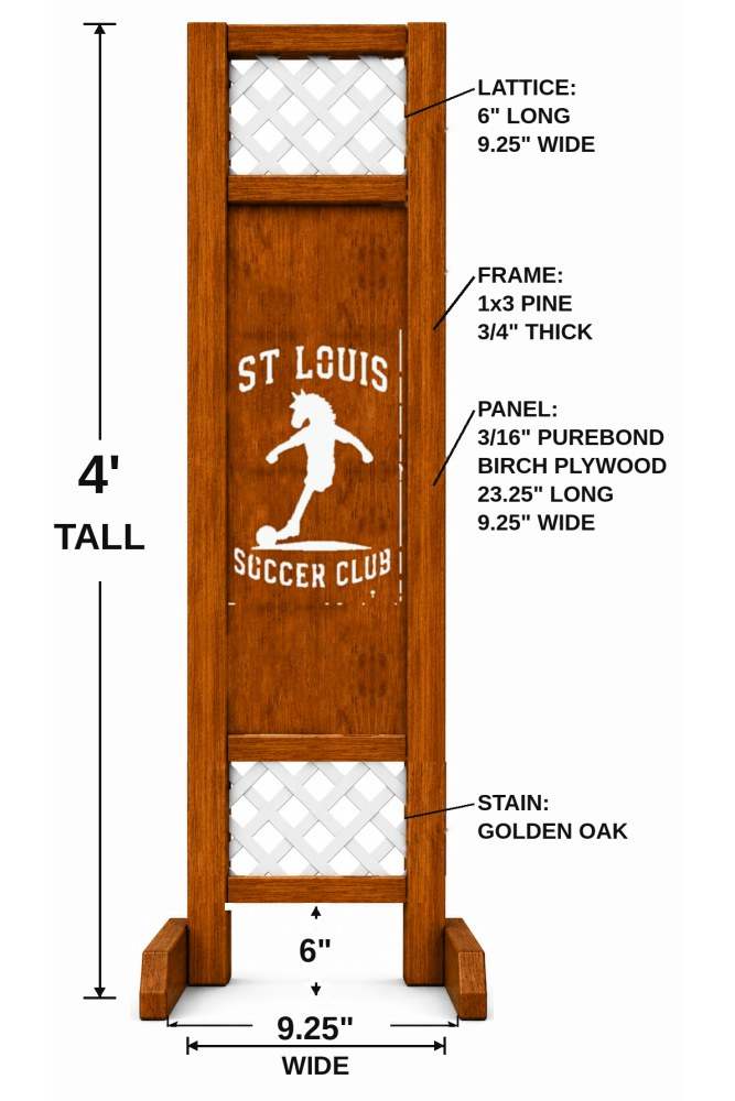 St. Louis Soccer hobby horse jump — St. Louis themed soccer wooden jump, custom colors