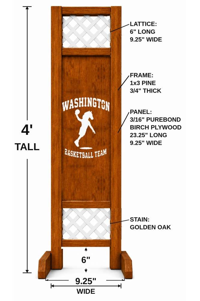 Washington Basketball hobby horse jump — Washington themed basketball wooden jump, custom colors